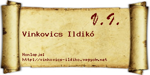 Vinkovics Ildikó névjegykártya